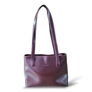 Lancaster Paris Bordeaux Leather Work Tote | Structured Zip Top